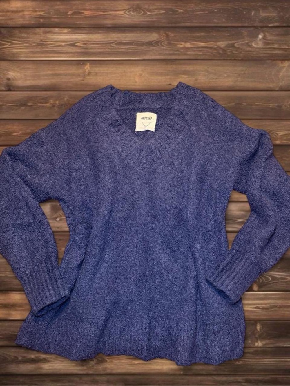 Aerie Navy V-neck Sweater
